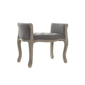 Shoe-Removing Chair Linen Rubberwood Grey