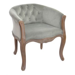 Armchair Polyester Rubberwood Grey