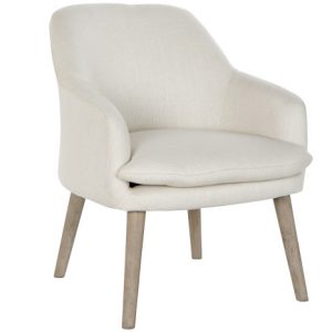 Armchair Polyester Rubberwood Beige