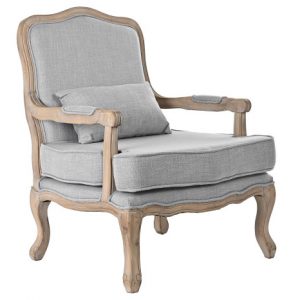 Armchair Polyester Wood Light Gray