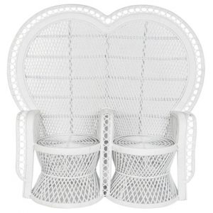 Armchair Rattan 2 Seats Natural