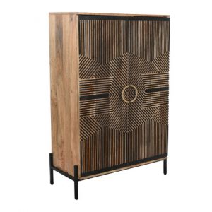 Closet Wood Mango Carved Black