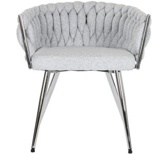 Chair Polyester Metal Braided Grey