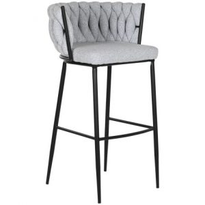 Stool Polyester Metal Braided Grey