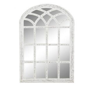 Mirror Wood Glass Window White