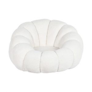 Armchair Polyester Borreguito Rotary White
