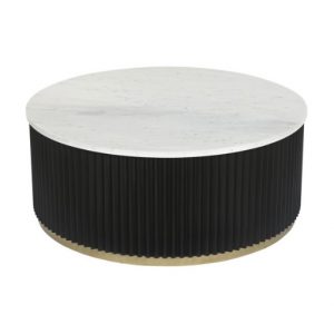 Coffee Table Metal Marble Black
