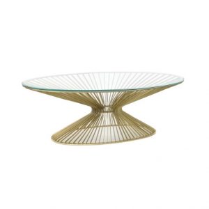 Coffee Table Steel Glass Golden