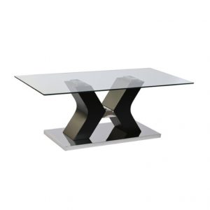 Coffee Table Tempered Glass Black