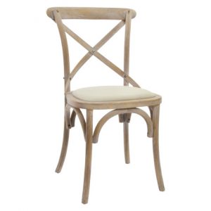 Chair Rubber Wood Polyester Crossback