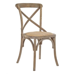 Chair Rubber Wood Rattan Crossback