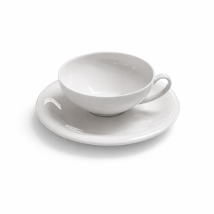 White Porcelain Teacup & Saucer Set