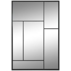 Mirror Iron Glass Window Black