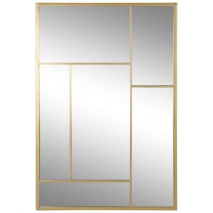 Mirror Window Iron Glass Golden