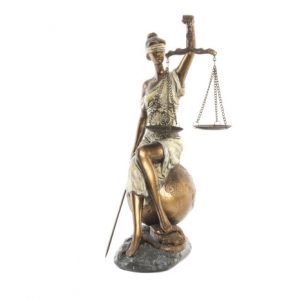 Lady Justice Resin Aged Copper Colored