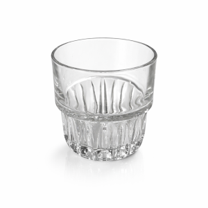 Glass Tumbler Clear Ribbed Design