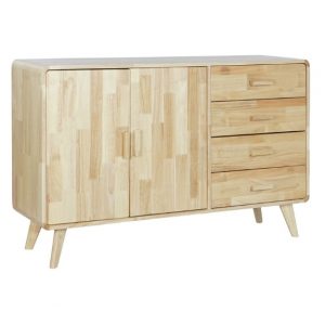 Sideboard Rubberwood 4 Drawer Natural