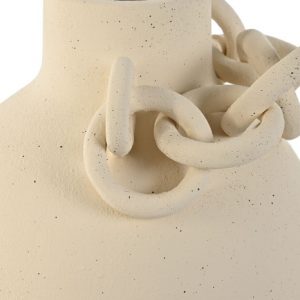 Vase Stoneware Chain White
