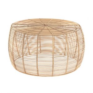 Coffee Table Metal Natural Bamboo