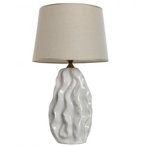 Table Lamp Porcelain Waves White