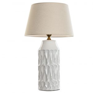 Table Lamp Porcelain Cotton White