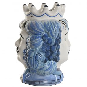 Porcelain Flower Pot Sicilian Moorish Head 2 in 1