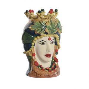 Porcelain Flower Pot Sicilian Moorish Head