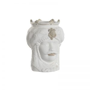 Porcelain Flower Pot Sicilian Moorish Head
