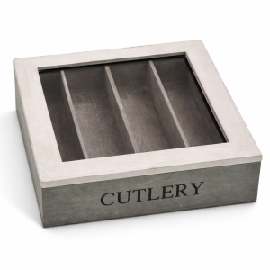 Cutlery Holder Aged Wood