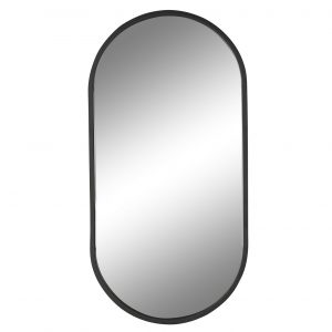 Mirror Iron Oval Black