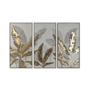 Picture Set 3pcs Canvas Palms Frame