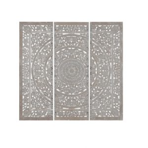 Wall Deco Set 3 MDF Mandala Grey