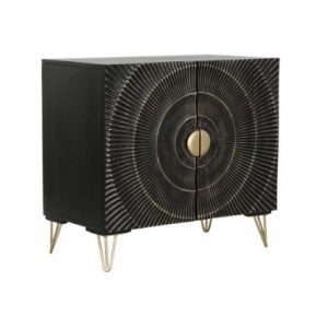 Sideboard Mango Metal Mandala Black