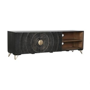 TV Cabinet Mango Metal Mandala Black