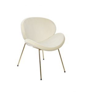 Chair Polyester Metal Velvet Beige