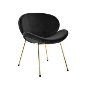Chair Polyester Metal Velvet Black