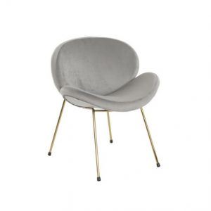 Chair Polyester Metal Velvet Grey