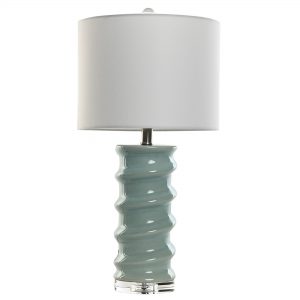 Table Lamp Stoneware Linen Spiral
