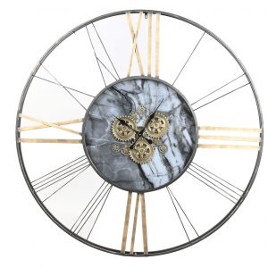 Extra Large Wall Clock Metal Golden Movement