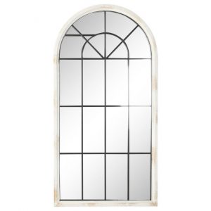 Mirror Wood Metal Glass Window White