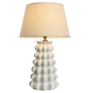 Table Lamp Porcelain Cotton White