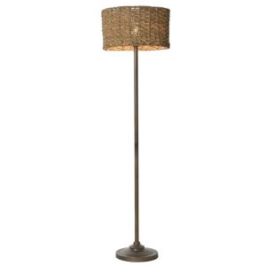 Floor Lamp Metal Fiber Brown