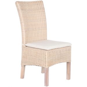 Chair Wicker Mango With Cushion White
