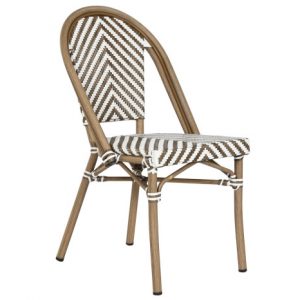 Chair Aluminium Synthetic Rattan Brown