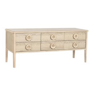 TV Cabinet Spruce MDF Natural