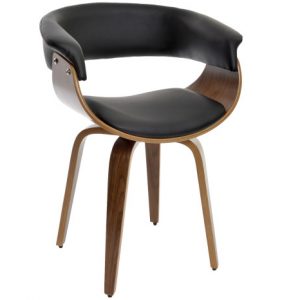 Chair Polyester Walnut Gyratory Black