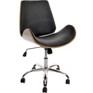 Chair PU Walnut Adjustable Chromed