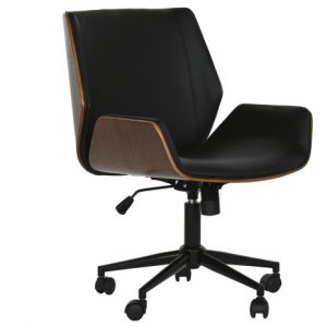 Chair Wood PU 91 Wheel Black