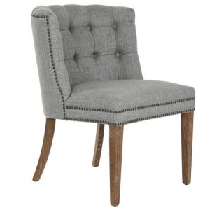 Chair Ash Polyester Capitone Decape White