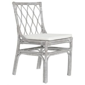 Chair Rattan With Cushion Decape White
